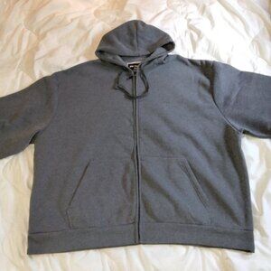 Sportswear 5XL Gray Full Zip Up Hoodie Sweatshirt